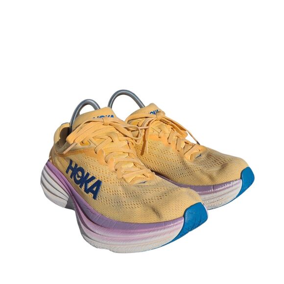 Hoka One One Shoes - Hoka One One Sneakers Women 9.5 Bondi 8 athletic walk 1127952-ICYC Yellow Purple